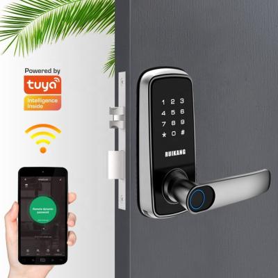 China Ziny Alloy Digital Door Lock TTLock APP WiFi Tuya Fingerprint Code Card Door Handle Lock Zinc Alloy/Plastic Smart Door Lock for sale