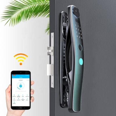 China Zinc Alloy Wifi App Face Recognition Smart Door Lock Europe Style Fingerprint Digital Biometric Lock For Home Office for sale