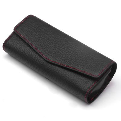 China Specially Authorized IP Car Sun Glasses Cut Car Leather Glasses Case Multifunctional Storage Sun Visor Card Ticket Holder for sale