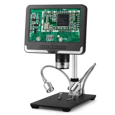 China AL-206-B 7inch 1080P HD Digital Microscope With LCD Screen Black Color With Storage 7