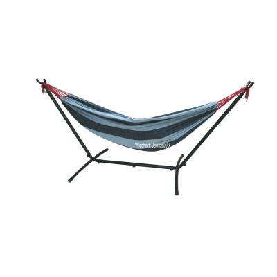 China With 5 position factory OEM adjustable cotton fabric camping swing hammock with adjustable stand 5 posiiton steel height on sale for sale