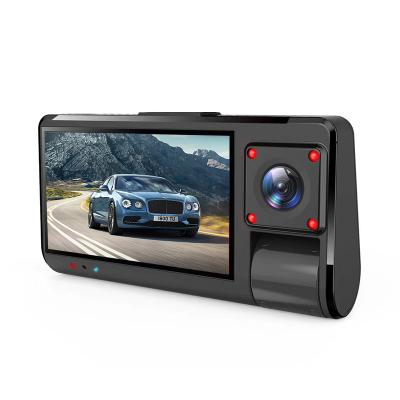 China 3.0 Inch NIGHT VISION Three Cameras Dash Cam Car Black Box Front And Rear Dual Car Camera 1080P Dash Cam for sale