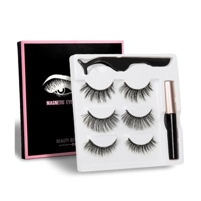 China 2021 newest styles deep magnetic eyeliner and magnetic lashes 3d wholesale magnetic eyelashes for sale