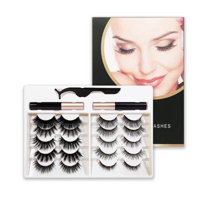 China 2021 New Arrivals Custom Magnetic Box Packing Magnetic Eyelash Deep Lashes False Eyelashes Kit for sale