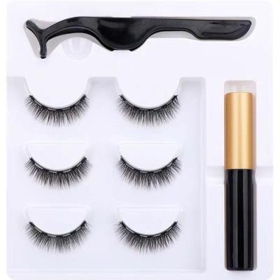 China Hot Sale M001 Magnetic Eyelash With Liquid Magnetic Eyeliner And Eyelash Applicator Set for sale