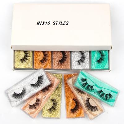 China 3d faux mink eyelashes thick silk eyelash vendors bulk packaging box with clear mirror eyelash trays for sale