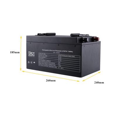 China RV port 24v 200ah rechargeable lifepo4 battery with un 38.3 rohs and bms for sale