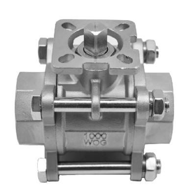 China Industrial Use 3PCS Three Piece Stainless Steel Ball Valve for sale