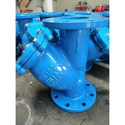 China Easily Assembled Suntex PN10/16 Cast Iron Y Strainer For Water Pipe Line for sale