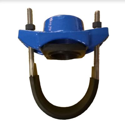 China Easily Assembled Professional Ductile Iron-Stainless Steel Band Saddle Clamp For PVC/PE/PPR Pipe for sale