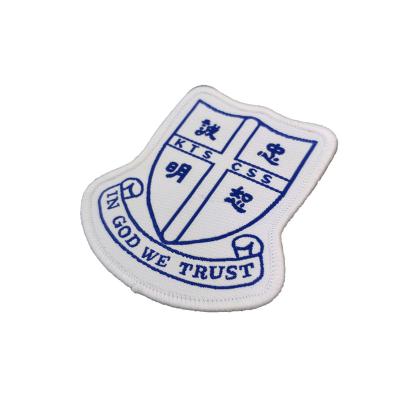 China beautiful 3D patch laser cut woven fabric logo patch for garment for sale