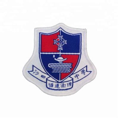 China cheap high quality 3D heat iron on polyester woven badge for sale