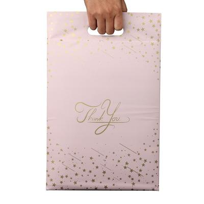 China Waterproof/Eco-friendly/Non-toxic/Strong Tape Biodegradable Pink Double Tension Mailer Plastic Mailing Envelope Poly Bag With Handle for sale