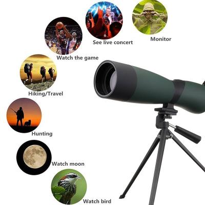 China Civilian Telescope 20-60x80 Bak4 HD 1000M Long Range Spotting Scope with Smartphone Adapter for sale