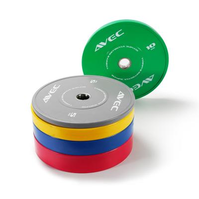 China Commercial Use Rubber Bumper Plate With Stainless Steel Insert 5-25 Kg Barbell Weight Lifting Plates for sale