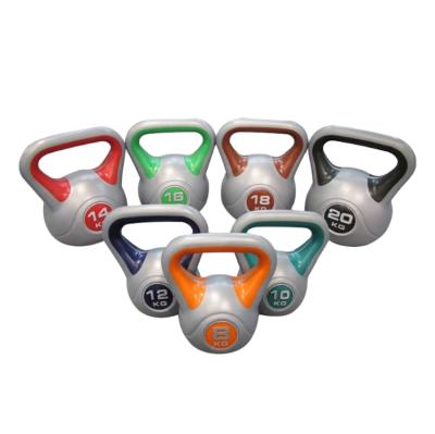 China Universal High Quality Double Color Adjustable Colored Cement Filled Customized Cement Covered Plastic Kettlebell for sale