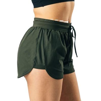 China Anti-Wrinkle Low Price Workout Exercise Jogging Solid Simple Gym Shorts Women Woven Yoga Sports Shorts for sale