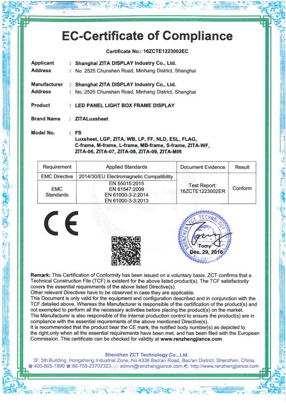 CE - Shanghai Zita Display Industry Co., Ltd.