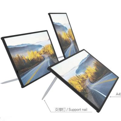 China 2mm tempered glass on A3 billboard LED display board table top light box for LED illuminated poster stand for sale