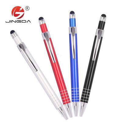 China Promotional Pen Metal Cheap Aluminum Ballpoint Pen With Touch Phone Screen Stylus Ballpoint Pen for sale