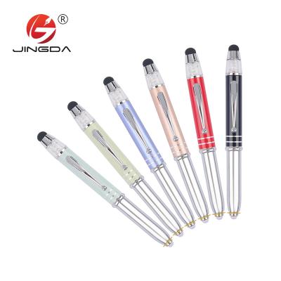 China Promotional Pen Stylus touch pen with custom logo multifunctional crystal ballpen with LED light pencil for sale