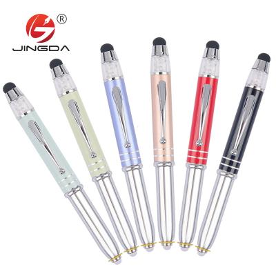 China Promotional Pen New model 3 in 1 led pen light fancy ball crystal pen with promotion luminous pencil for sale