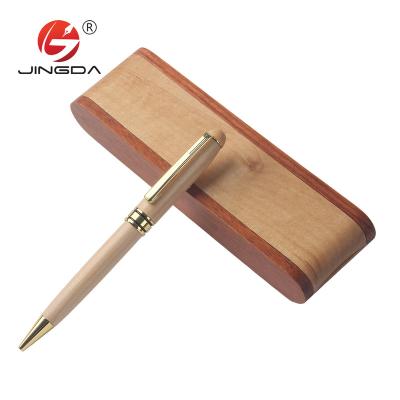 China Pen Natural Promotional Wooden Color Wooden Ballpoint Pen With Customer Business Gift Wooden Pen Box Set for sale