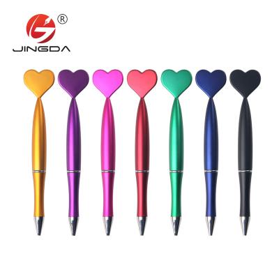 China Hot Selling Custom Logo Pen Heart Pattern Plastic Pen Promotion Advertising Plastic Ball Pen for sale