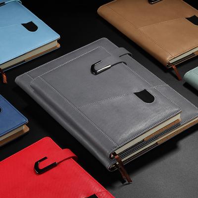 China Notebook with Pen Holder Business Gift PU Leather A5 Notebook Logo Office Notebook Custom Made for sale