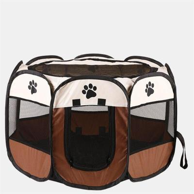 China Viable Portable Folding Octagonal Pet Tent Kennel Cage For Cat Tent Playpen Puppy Kennel Easy Operation Fence Outdoor Big Pet House for sale