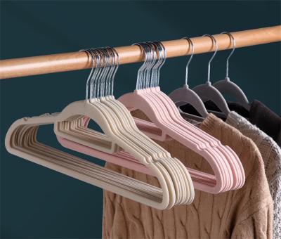 China Minimalist Hangers Velvet Hangers For Clothes Pants Hook Up Non Slip Magic Rack Hanger Slip-Resistant for sale