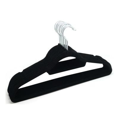 China Minimalist coat hangers non slip velvet assembled hanger curved pants dresses thin velvet hanger for sale