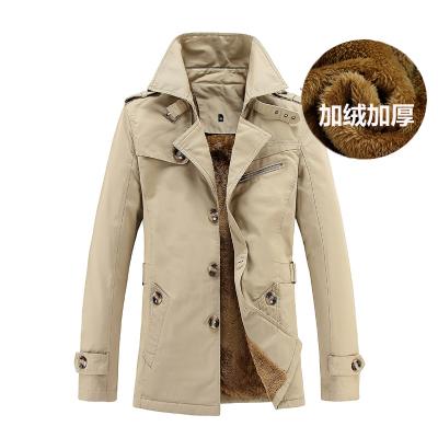 China 2022 Autumn Casual Mid Length Retro Raincoats Popular Self-cultivation Business Plus Velvet Men's Overcoat S for sale