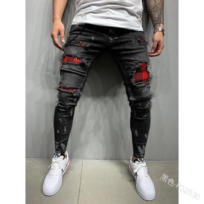 China 2022 Breathable Recommend Slim Ripped Leisure Men's Washed Men's Jeans Denim Pants Jeans With Hole for sale