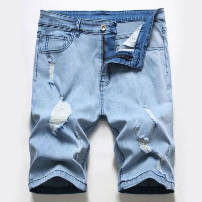 China Sustainable Best Selling High Quality Men's Jeans Stylish Short Jeans Men Ripped Jeans for sale