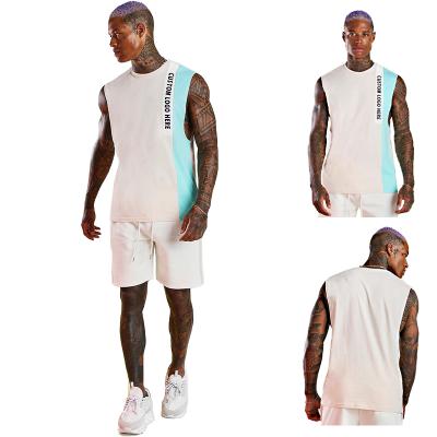 China Viable Mens Sleeveless Shirt Vest Tank Top Bodybuilding Apparel 100% Cotton With Logo Tank Top Print Pattern Custom Made for sale