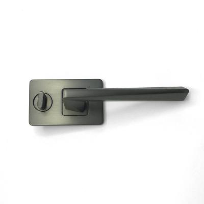 China Best Selling High Quality Matte Black Zinc Bedroom Interior Modern Design Home Security European Door Lever Handles, Zamak Door Handles for sale