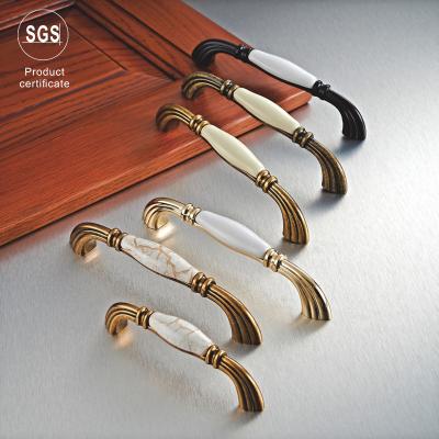 China JIsion Modern Hardware Zinc Alloy Ceramic Handle for Bedroom Wardrobe Cabinet for sale