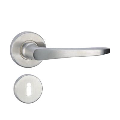 China High Quality Modern 304 Stainless Steel Door Lever Handle On Round Rosette for sale