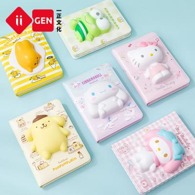 China Three-dimensional cartoon doll duct notebook creative hand register decompression hardcover book notebook for sale