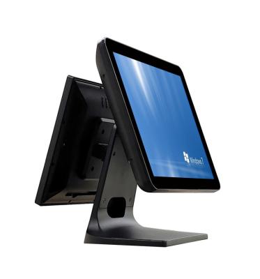 China Aluminum Folding Stand Pos 17 inch +12 inch  touch screen pos system dual capacitive   pos system cash register for sale