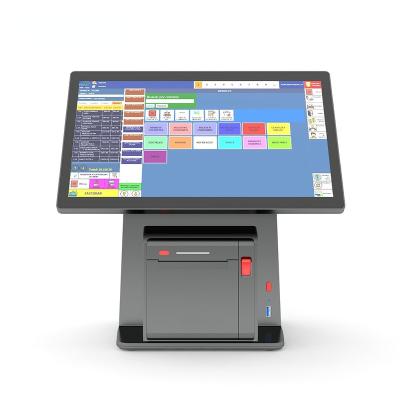 China 14.1 ''Cash Register Touch Screen Restaurant Terminal Payment Machine All in One Windows POS Systems with Inbuilt Printer 64G/128G/256G for sale