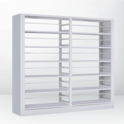 China Corrosion Protection Office Furniture Double Sided Full Steel Multilayer Book Shelves Bookcase for sale