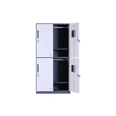 China Cold Rolled Steel Staff Clothes Storage 4 Door Lockable Metal Locker for sale