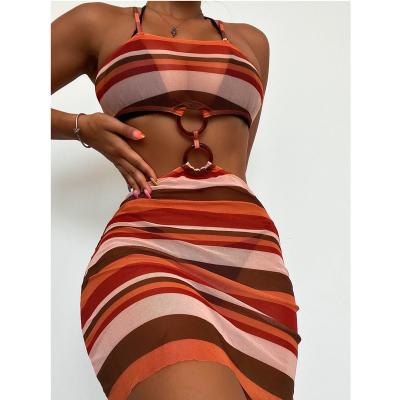 China Women's Swimwear Summer Beach Swimwear Anti-UV Custom End 3 Piece Swimwear for sale