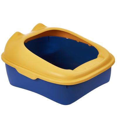 China OMPET Cat Cleaner HOT SALE Pet Products Cat Toilet Box Trays Simple Plastic Cat Head Cat Litter Box Cute for sale