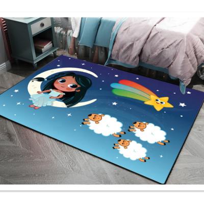 China Cute Cartoon Carpet 3D Living Room Carpet Polyester Digital Printing Door Mat Washable for sale