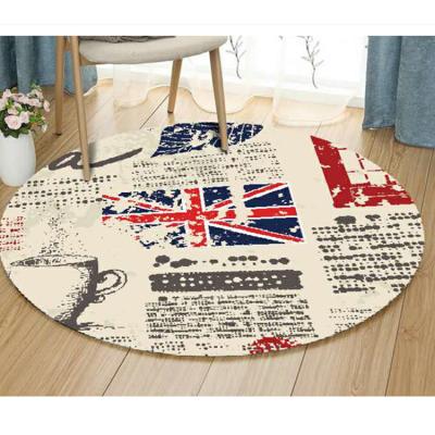 China Polyester Modern Round Rug Machine Washable Living Room Rug for sale