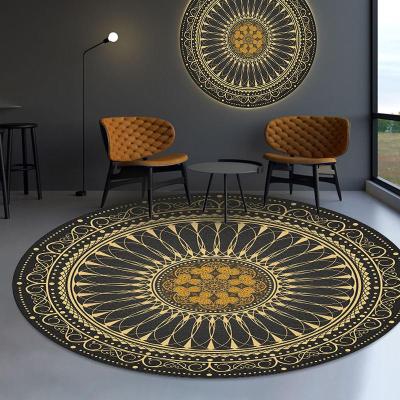 China Living Room Washable Hot Selling Shaggy Printed Round Rug for sale