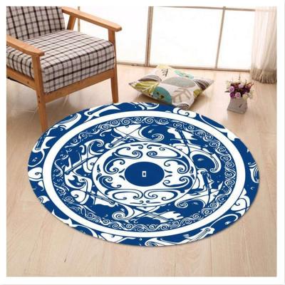 China New Design Living Room Washable Custom Printing Printed Colorful Luxury Rugs Round Carpet Blanket for sale